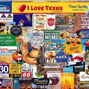 White Mountain I Love Texas 1000 Pieces Jigzaw Puzzle New Sealed Box